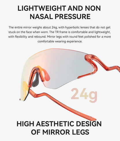 Photochromic Cycling Glasses Windproof Dustproof UV400 Protection Glasses Cycling Outdoor Sports Sunglasses Unisex