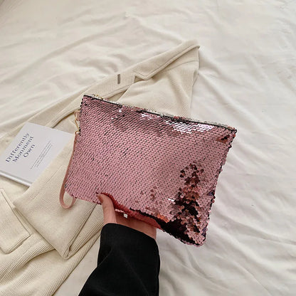 Fashion Women's Sequined Bling Handbag And Purse Small Wedding Party Evening Bag Lady Wristlet Clutch Bag Female Envelope Bag