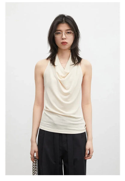 Fashion Women Tanks New Swinging Collar Hanging Neck Camis Slim Backless Sexy Suspender Female Vest Spring Summer 2026