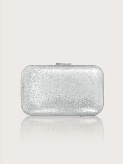 Fashionable and Luxurious, Simple Rhinestone Party Clutch and Box Bag, Exquisite and Elegant Women's Evening Bag, Paired with a Gorgeous Rhinestone Pendant Necklace, Bracelet, and Earrings Four-Piece Set, Perfect Wallet for P