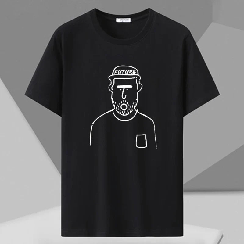 Men's Printed T-shirt Plus Size 110-180kg Loose Short Sleeve Tee Oversized Tops 5XL 6XL 7XL Big Size Men Clothing 티셔츠 Camiseta