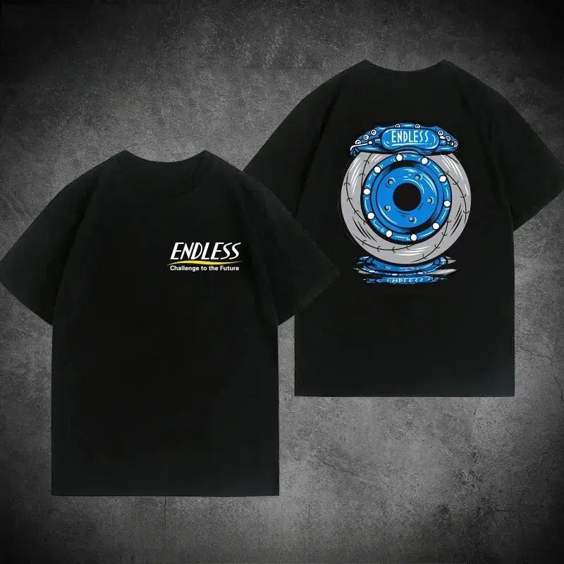 New JDM Modified Car Endless Brake T-shirt Breathable Sweat Absorption Short-sleeved Men's and Women's T-shirt Motorcycle Tee