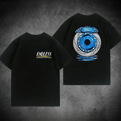 New JDM Modified Car Endless Brake T-shirt Breathable Sweat Absorption Short-sleeved Men's and Women's T-shirt Motorcycle Tee