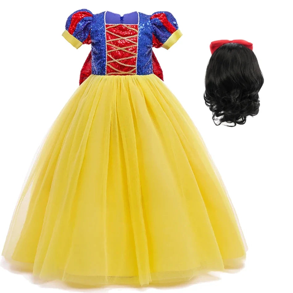 Girl Snow White Fancy Dress Kids Carnival Christmas Party Princess Costume Children Birthday Performance Clothes