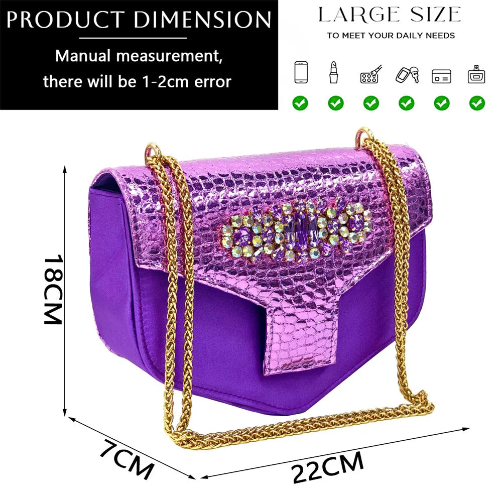 Italian Shoes and Bags Matching Set 2024 Women Heel Party for Silver Colour Italian Design Wedding Bigger Size Shoes