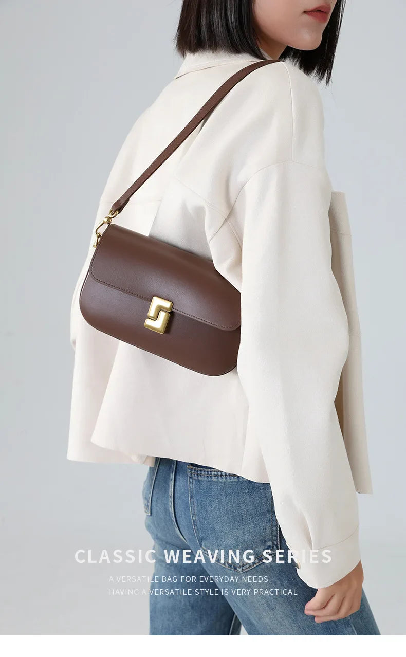 Genuine leather woman bag small square shoulder bag Handbags ladies crossbody bags luxury designer minimalism bag tofu bag