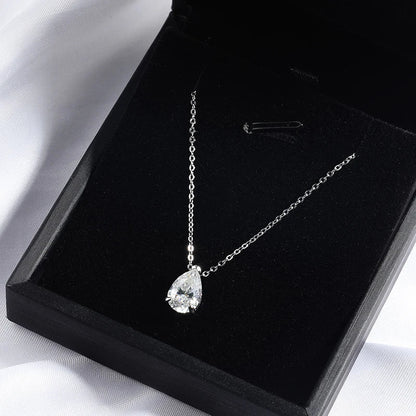 1-4CT Pear Cut Moissanite Pendant Necklace for Women Girls 3 Designs Lab Diamond Wedding Silver 925 Chains Fine Jewelry