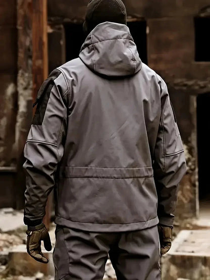 New Autumn WinterTactical Jackets Men Military Soft Shell Waterproof Windproof Hooded Jacket Outdoor Functional Multi-pockets