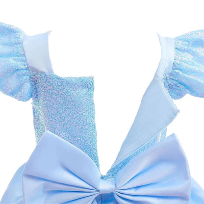 2-10Y Cinderelle Dress Princess Cosplay Costume for Girls Fancy Dress Up 2025 Kids Christma Birthday Party Outfit with Gloves