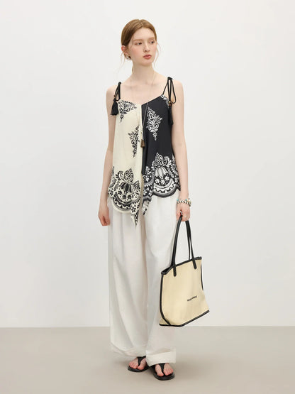 Bohemian Holiday Sleeveless Suspender Shirt Two-sided Wear Women's Summer 2025 New Shirt 25FS12741