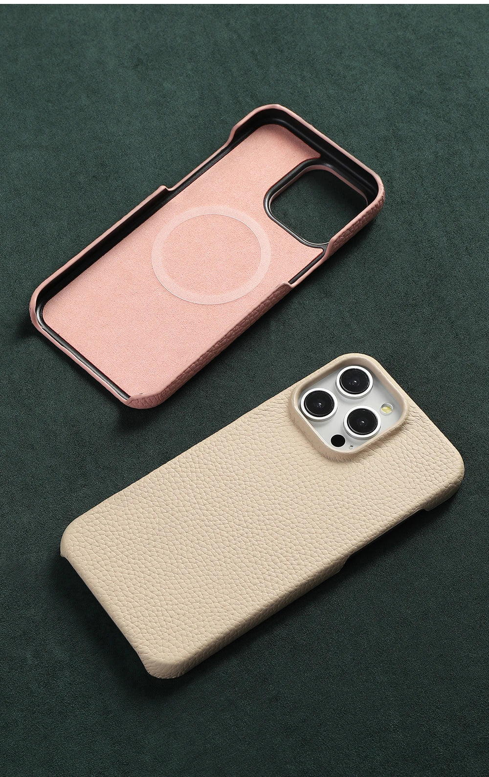 Natural Cowhide Leather for Magsafe Case for iPhone 16 15 Pro Max Promax 15Pro 16Pro Luxury Magnetic Phone Back Cover