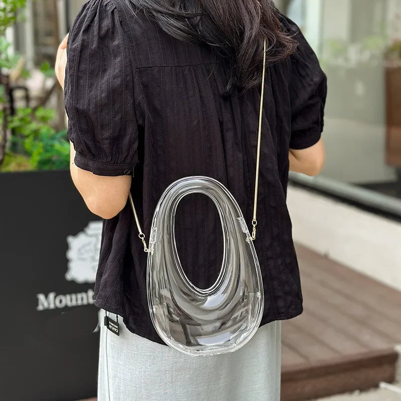 Acrylic Going Out Handbag Ins Famous Fashion Glossy Women's Dinner Bags Diagonal Span Wrist Bag Shoulder Messenger Bag