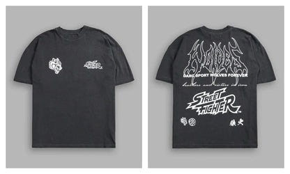 WOLVES CLUB STABILITY "PREMIUM" OVERSIZED TEE IN BLACK Summer Men's and Women's T-shirt Fashion Loose Printed Tops