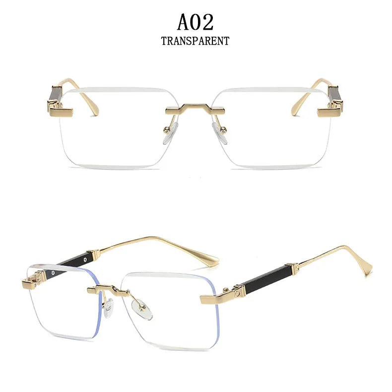 Square Sunglasses Women 2024 Rimless Sunglasses For Men Vintage Luxury Fashion Glasses Gafas De Sol Hombre Lunette Soleil Femme
