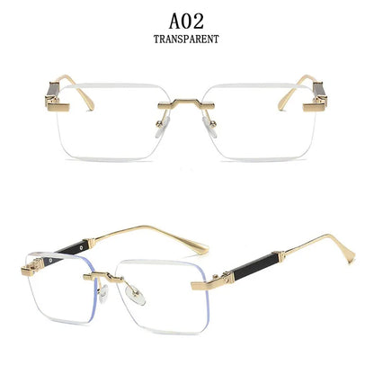 Square Sunglasses Women 2024 Rimless Sunglasses For Men Vintage Luxury Fashion Glasses Gafas De Sol Hombre Lunette Soleil Femme