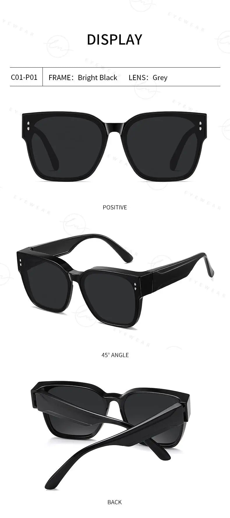 Brand Oversized Frame Cover Optical Glasses Trend Fit Over Sunglasses For Men Women Polarized TR-90 Anti-Glare UV400 Eyewear