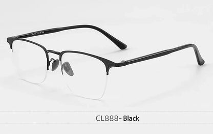 Classic Business Half Rim Eyeglasses Black Reading Glasses Men 888 Retro Anti-Blue Light Frames Customizable prescriptions