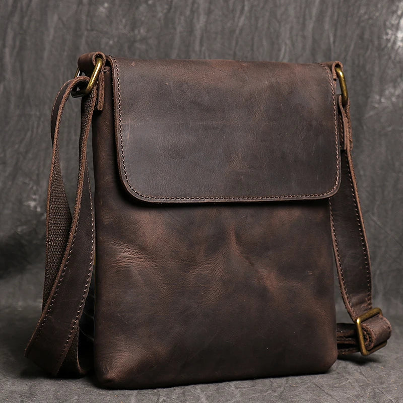 High Quality Messenger Bag For Men Genuine Leather Crossbody Bag Male Easy Travel Shoulder Bag for Tablet Men's Leather Handbag