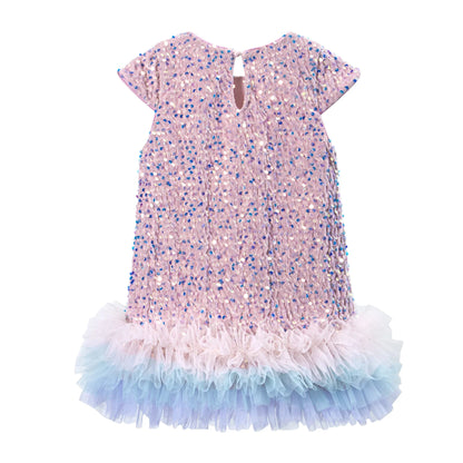 Girls Halloween Sequined Vest Skirt Princess TuTu Dress Children's Birthday Party Christmas Fluffy Dress Mesh Skirt Dresses L465