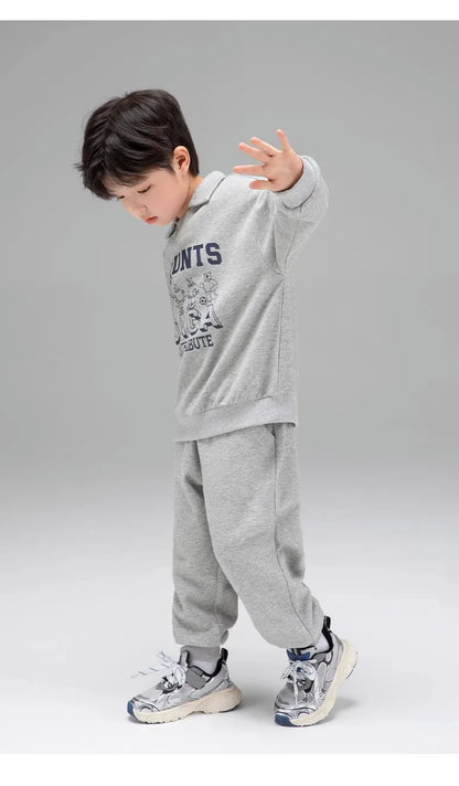 Spring Autumn Girls Boys Alphabet Workout Preppy Sweatshirt+Sweatpant School Kids Tracksuit Child 2PCS Outfit Jogger Set 3-14Yrs