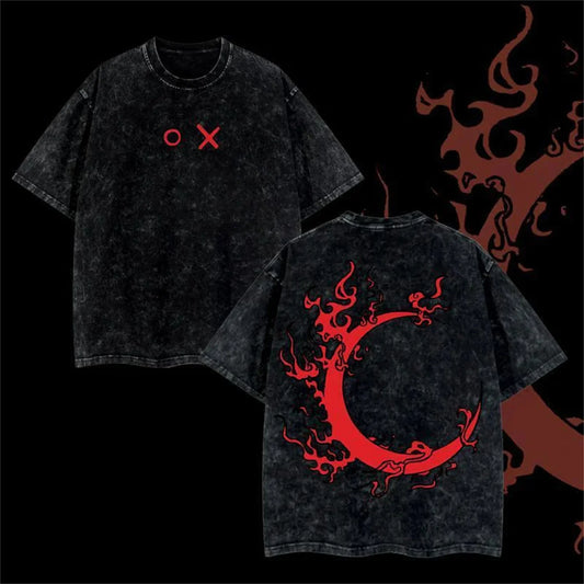 Benimaru Shinmon Sun Wheel" Fire Force T-shirt For Men Women Summer Vintage Washed Cotton Men's T Shirt Casual Harajuku Tops