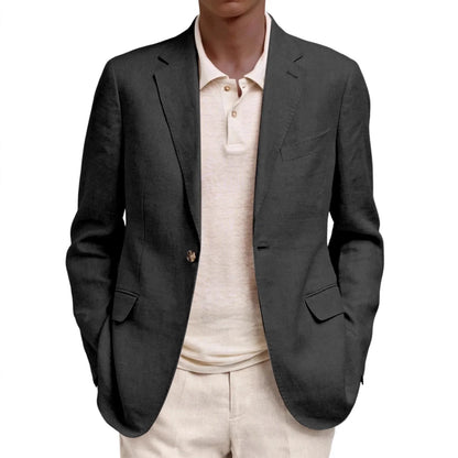 Spring Autumn Men's Single Button Blazers Solid Smart Casual Turn Down Collar Suit Outwear Male Slim Fit Fashion Blazer Coat Man