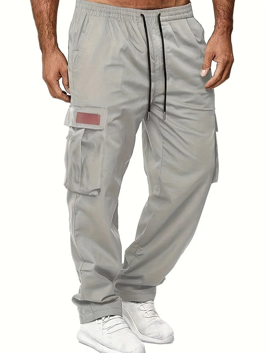2024 Amazon Summer New Men's Work Pants European and American Independent Station Drawstring Multi Pocket Casual Pants
