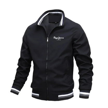 New Spring and Autumn Men's Stand Collar Casual Zipper Jacket Outdoor Sports Coat Windbreaker Jacket for Men Waterproof Bomber