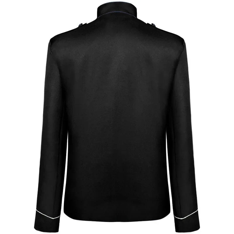 2025 New Black-gold/Silver Halloween Blazer Jacket for Men and Women,medieval Court Dress, Vintage Gothic Steam Drummer Costume