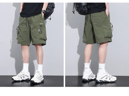 2024 Summer Thin Shorts for Men Cargo Pants Side Pockets Baggy Joggers Bermuda Knee Basketball Short Pant Male M-4XL