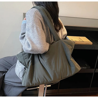 Fashion Winter Women Shoulder Bag Large Simple Shopping Commuting Bag Simple and Practical Textured Casual Versatile Tote Bag