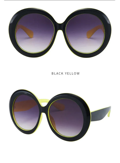 Retro Big Round Frame Sunglasses Lady Oversized Fashionable Street View Sunglasses Beach Resort Sunglasses