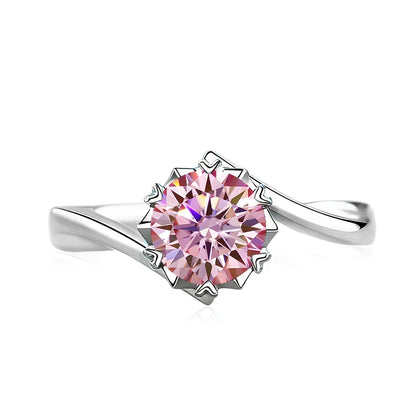 Black Pink Moissanite Women Rings S925 Sterling Silver Jewelry For Wedding Engagement Ring With Certified Women's Ring