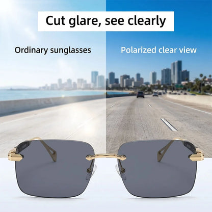 2026 Rimless Sunglasses Women Vacation Sunscreen New Square Sunglass Men Brand Design Fashion Glasses Shades Lentes De Sol Mujer