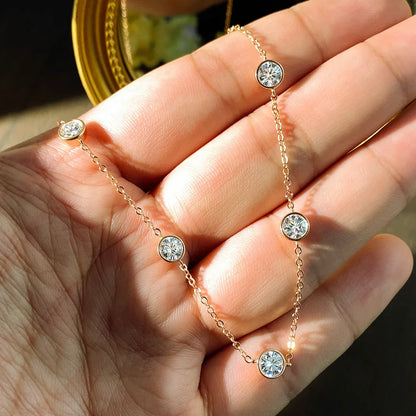 2.5ct Moissanite Necklaces for Women Wedding Jewelry s925 Sterling Silver plated 18k GRA Authentic Moissanite Necklace