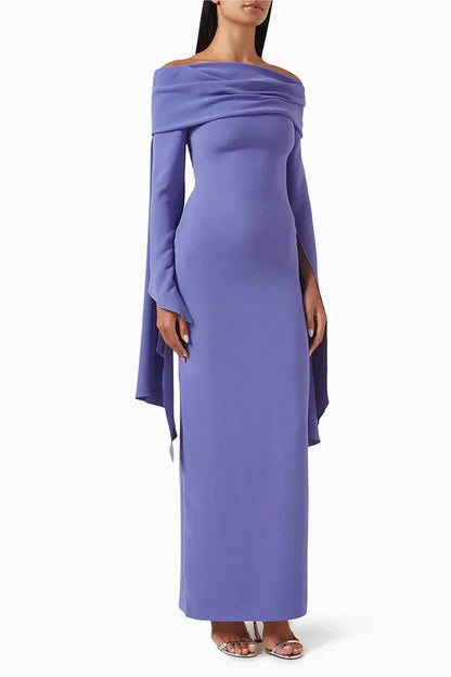 Customized Prom Dress Off The Shoulder Column Evening Gowns Long Sleeves Exquisite High Quality Occasion Formal Party Dress