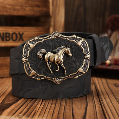 A PU Belt Suitable for Both Men and Women, Combining the Style of Western Denim and Retro, Is Perfect for Daily Casual Outings