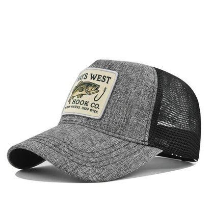 High Quality Fishing Embroidery Baseball Cap for Men Women Outdoor Fishing Snapback Mesh Hat Breathable Sunshade Dad Trucker Hat