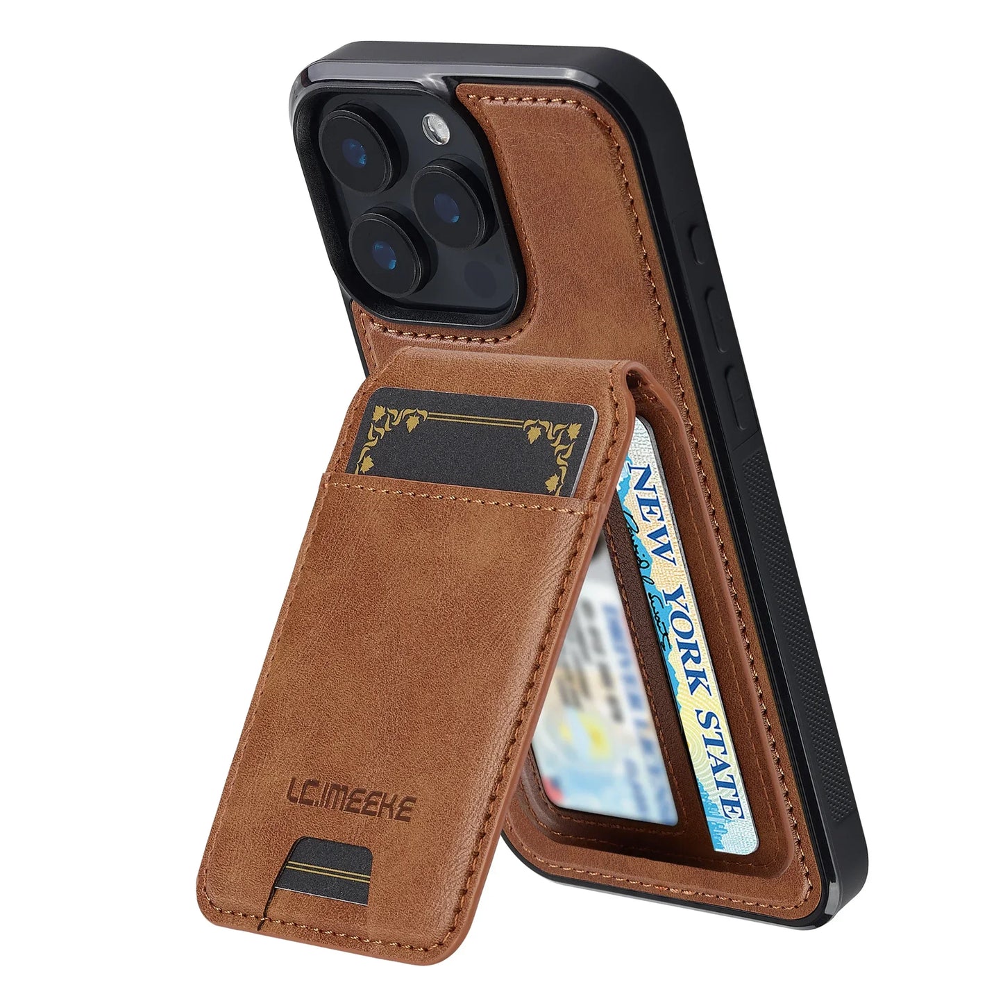 جراب مغناطيسي قابل للفصل 2 في 1 من الجلد لهاتف iPhone 16E 17 1615 14 13 12 11 Pro XS Max Air XR 8 7 Plus SE بغطاء هاتف وجيب للبطاقات