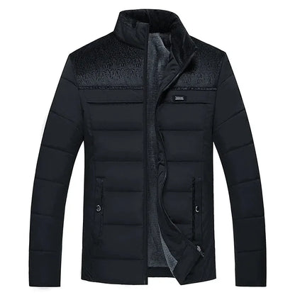 Puffer Jacket Men's Plush Thickened Parkas Stand Collar Jacket Men's Coat Winter Warm Thick Zipper Coat Padded Overcoat for Men