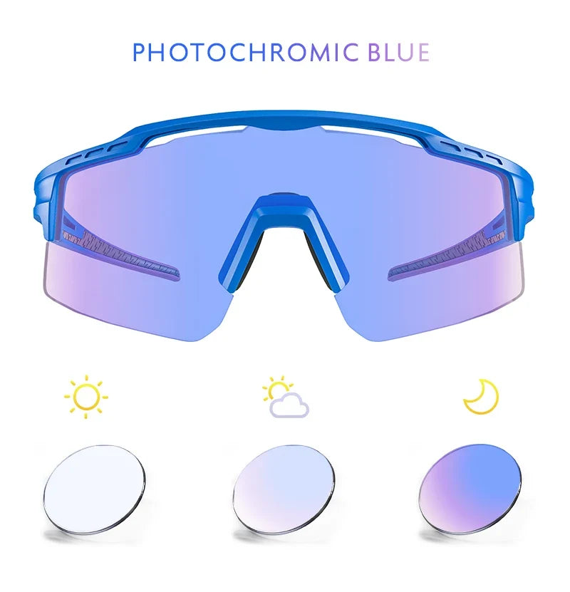 Photochromic Sunglasses UV400 Bike Bicycle Glasses Men's Blue Sports Woman Cycling Eyewear Outdoor MTB Glasses Bike Goggles