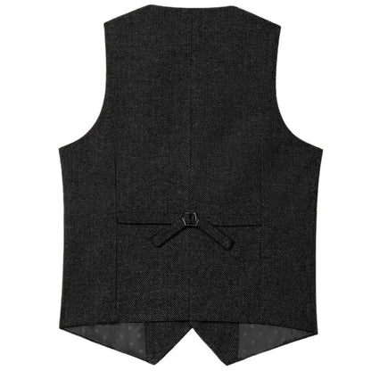 Men Vest Brown Herringbone Single Button With Pocket Waistcoat For Wedding Party Business Work Office Daily Men Suit Vest