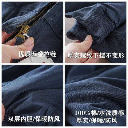 2025 Spring And Autumn New American Retro Men's Solid Color Twill Baseball Clothes 100% Cotton Fashion Wash Leisure Jacket Coat
