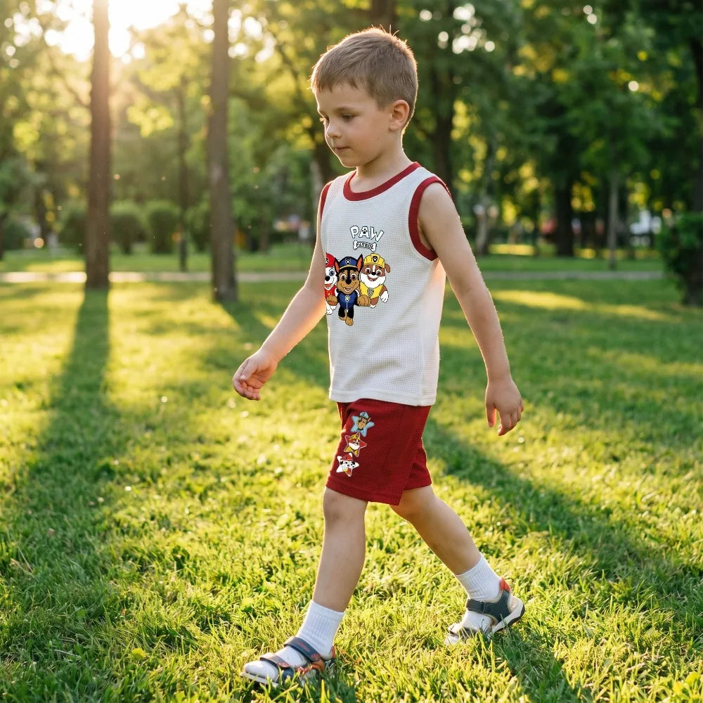Summer Kids Clothes Sets Boys Sport Vest Shorts Two Piece Suit Girls Fashion Outfits Children's Breathable Sleeveless Tops Set