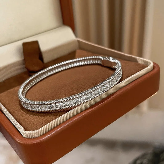Joncs en moissanite certifiée 2mm pour femmes, bracelets de fête de mariage tendance en argent S925, bijoux fins plaqués or 18 carats, cadeaux