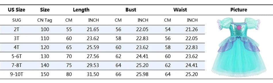 Summer Girl Mermaid Dress For Children Birthday Party Princess Cosplay Costume Ariel Halloween Fantasy Dress Summer Elegant Gown