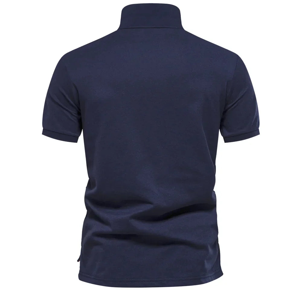New Design Gradient Printed Cotton Blend Polo Shirts for Men Short Sleeve Summer Fashion Mens Polos