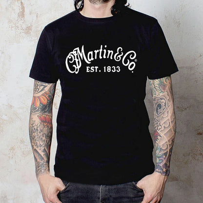 Martin Martin Guitarist Costume Rock Band T-shirt Men's Short Sleeve Instrument Print Cotton T-shirt Summer Clothing Tops Tee
