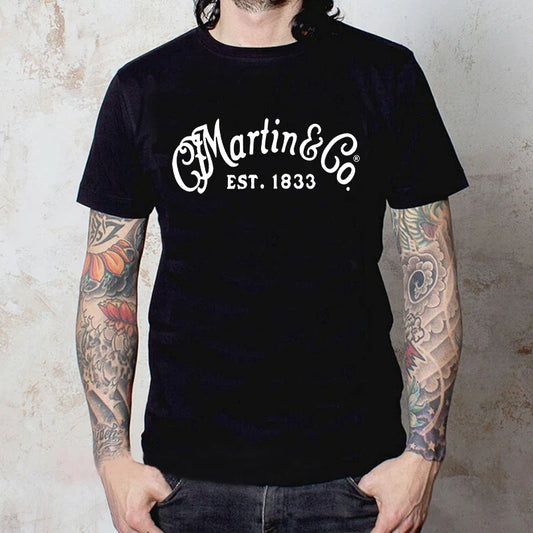 Martin Martin Guitarist Costume Rock Band T-shirt Men's Short Sleeve Instrument Print Cotton T-shirt Summer Clothing Tops Tee