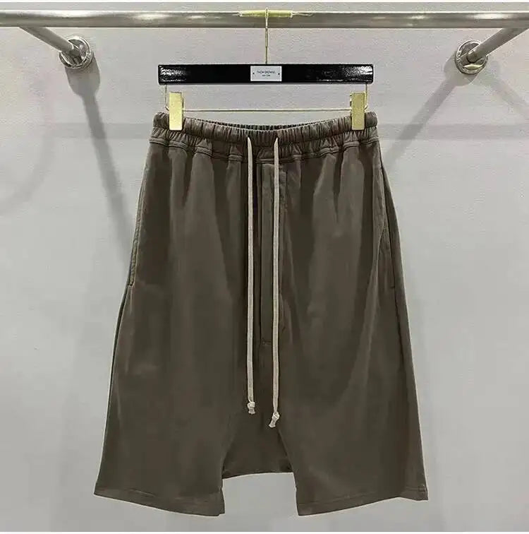 Summer New Men's Tide Y2K Original Design High Street cotton Fashion Punk Dark Casual Loose Cropped Pants Shorts Ins HK5611